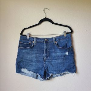 Levis Blue Hi Rise Cutoff Shorts Size 33